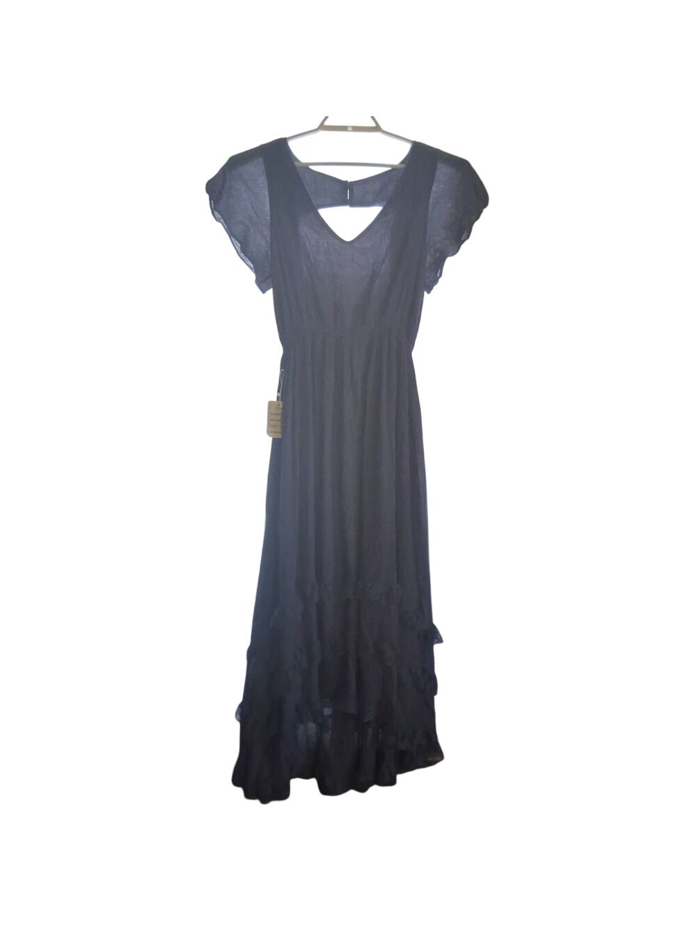 Mia Joy nwt Cressa Dress womens Medium maxi Foggy blue